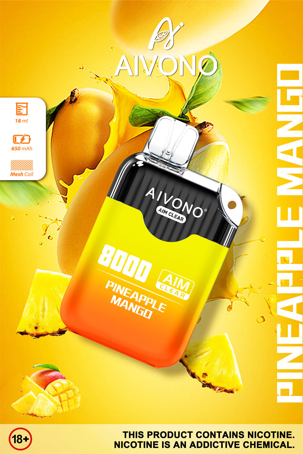 AIVONO AIM CLEAR 8000 Puffs Disposable Vape Wholesale