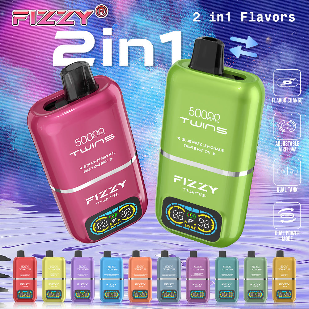 EU Warehouse FIZZY TWINS 50000 Puffs Disposable Vape Wholesale