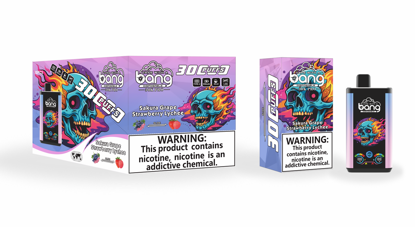 BangKing 30K Puffs Smart Full Screen Turn Ice Wholesale Disposable Vape Puff 30k Prefilled Pod