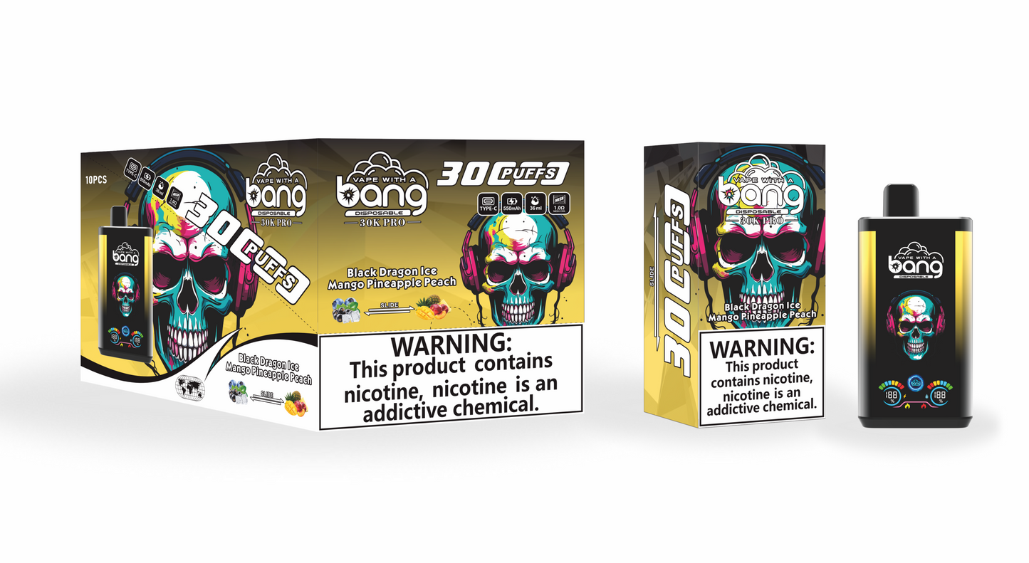 BangKing 30K Puffs Smart Full Screen Turn Ice Wholesale Disposable Vape Puff 30k Prefilled Pod