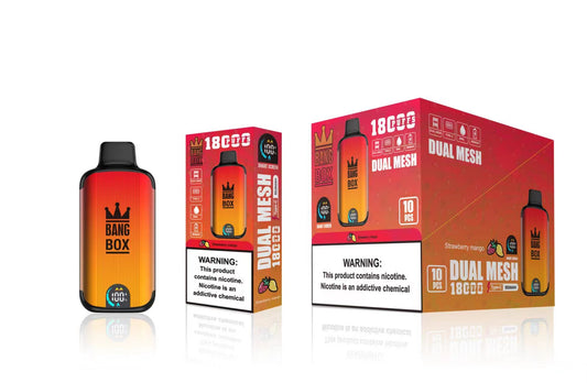 Bangbox 18000 Puffs Smart Screen Disposable E Cigarettes Vape Puff 18k Dual Mesh Coil Led display battery 26ml 850MAH