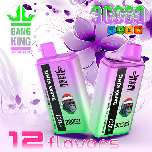 BANG KING 30000Puffs DisposableVape Wholesale-550mAh Battery, 36ml E-liquid, Multiple Nicotine 12 Flavors