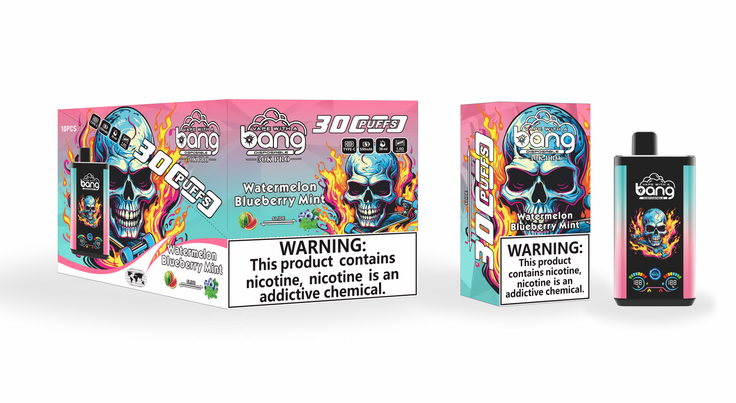 BangKing 30K Puffs Smart Full Screen Turn Ice Wholesale Disposable Vape Puff 30k Prefilled Pod