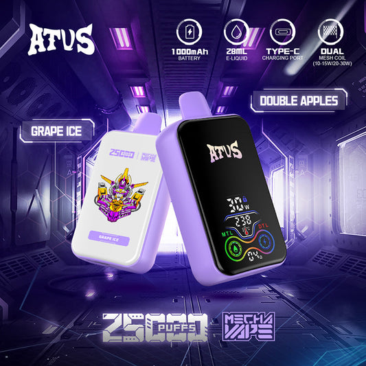 ATVS Mecha 25000 Puffs Disposable Vape Wholesale-1000mAh, 20ml E-liquid,Multiple Nicotine 14 Flavors
