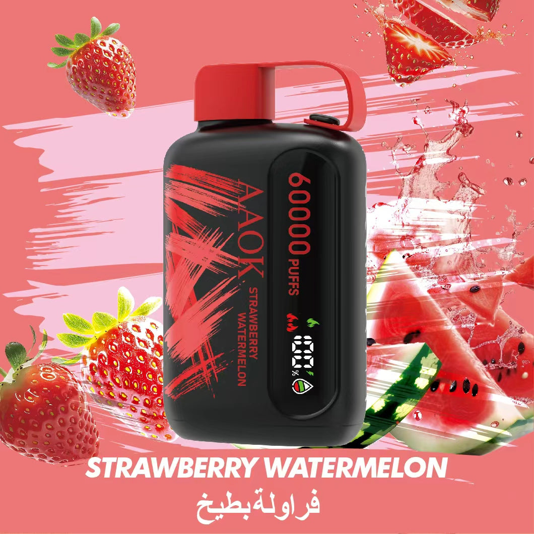 AAOK 60000puffs Single/Dual/OFF Switch Button Airflow Adjutable and Display 25ml Disposable Vape