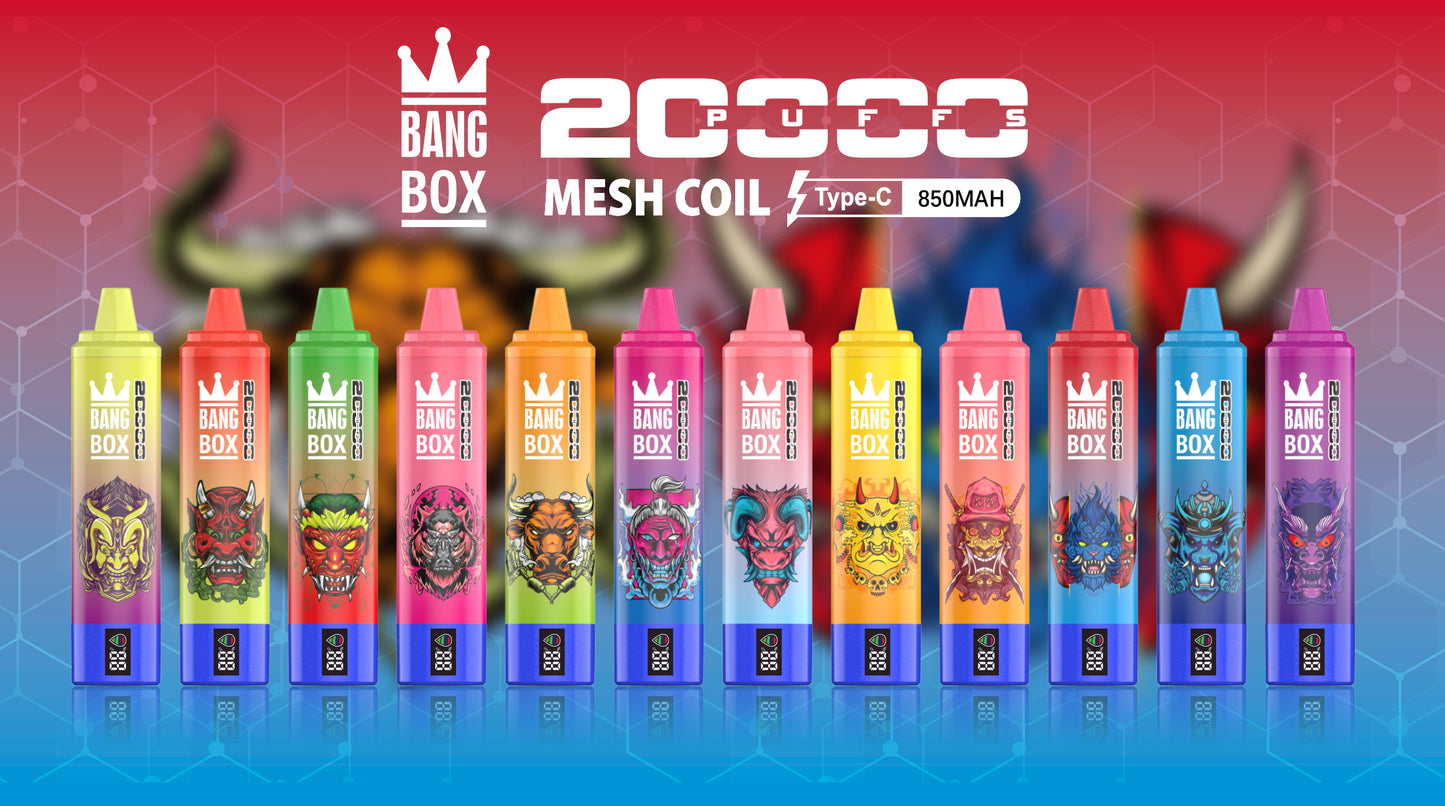 Bangbox 20000puff vape Led display battery ,26ML 850MAH ,12 Flavor Display