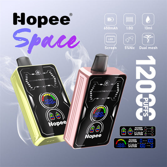 HOPEE 12000 Puffs Disposable Vape Wholesale,650mAh battery, 13ml E-liquid, Multiple Nicotine 10 Flavors
