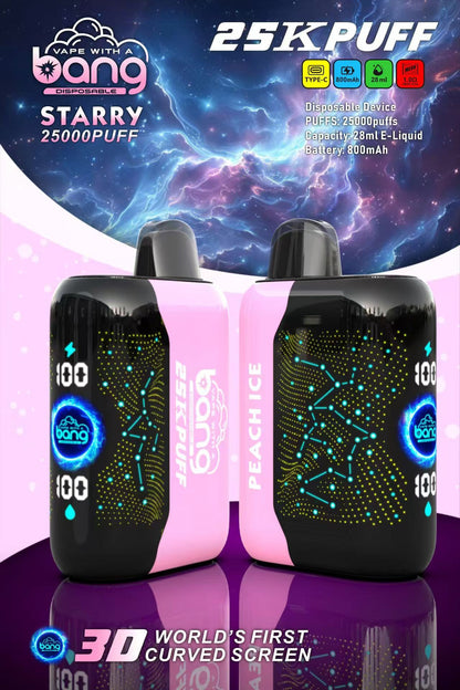 Bang Starry  25K Puffs Smart Full Screen Turn Ice Wholesale Disposable Vape Puff 36k Prefilled Pod