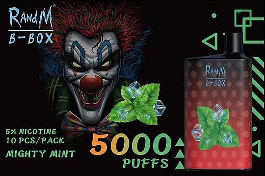 RandM B Box 5000 Puffs 0% 2% 3% 5% Nicotine Rechargeable Disposable vape