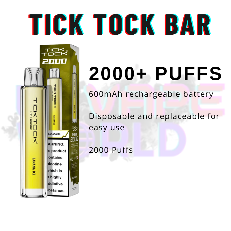 Banana Ice Tick Tock Mini 2000 Puff Kit