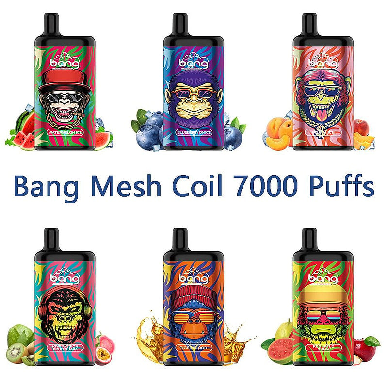 UZY Bang King 6000 puffs 0% 2% 3% 5% Nicotine Rechargeable Disposable Pod-850mAh Battery, 40ml E-liquid, Multiple Nicotine 12 Flavors