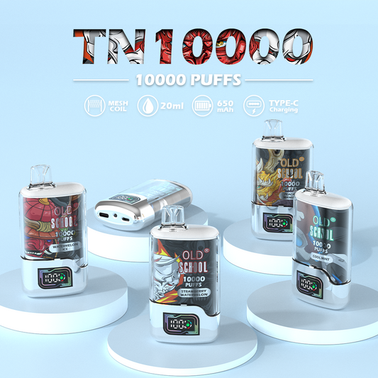 OLD School TN10000 Puffs Disposable Vape Wholesale-650mAh battery, 20ml E-liquid, Multiple Nicotine 10 Flavors