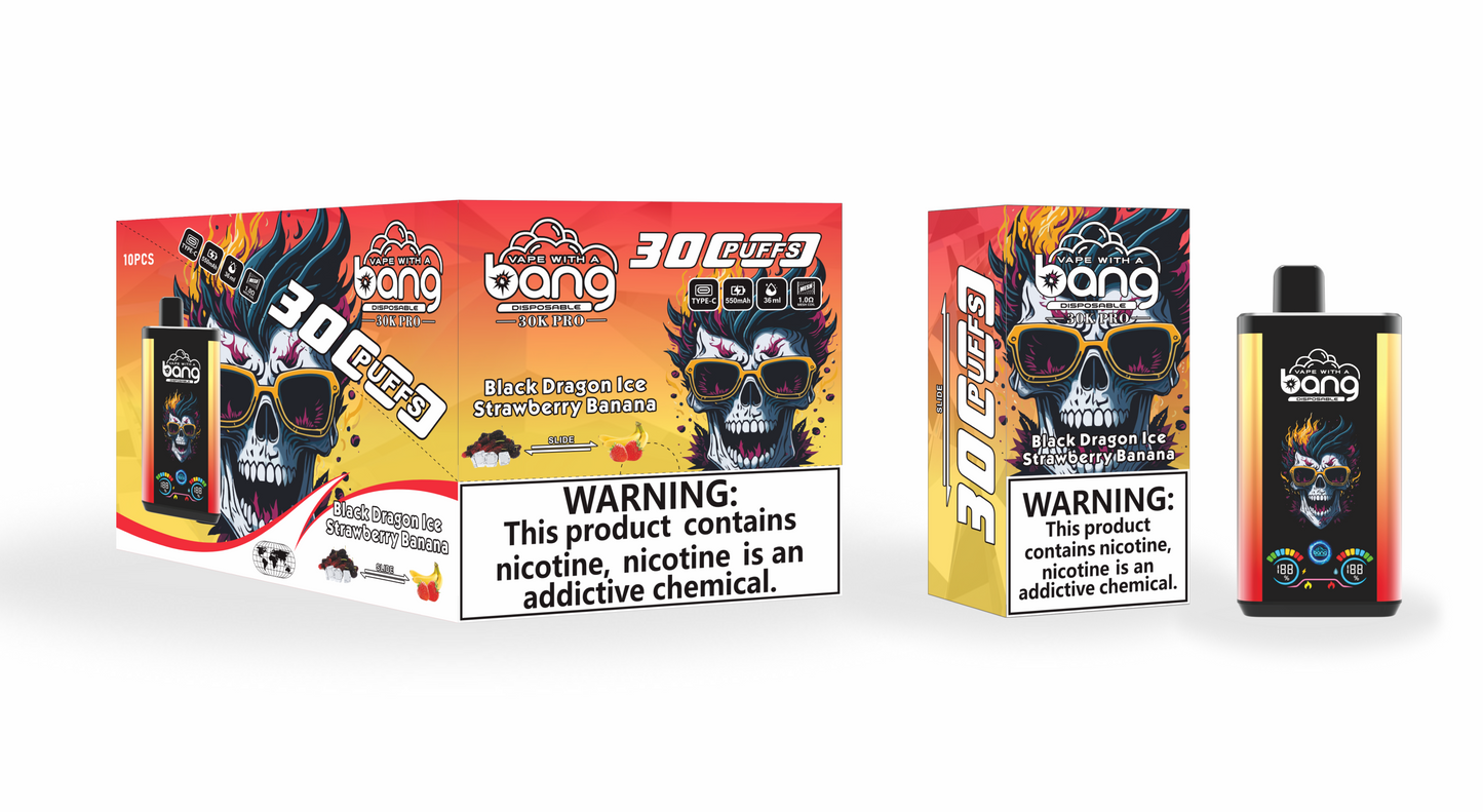 BangKing 30K Puffs Smart Full Screen Turn Ice Wholesale Disposable Vape Puff 30k Prefilled Pod