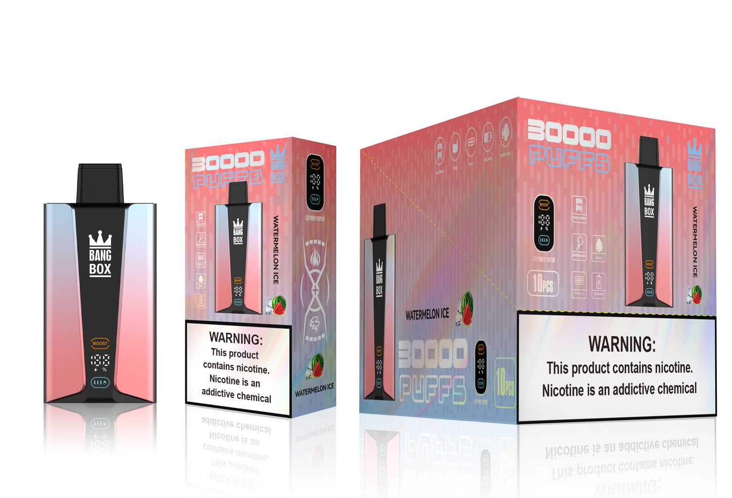 Bangbox 30000puff vape,LED Display capcity Batterya ,26ML 850MAH ,12 Flavor Display