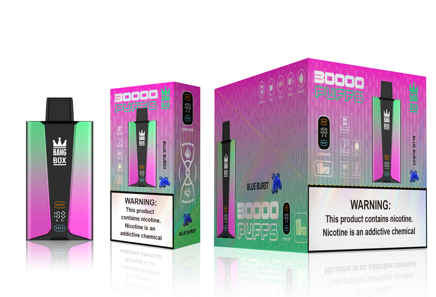 Bangbox 30000puff vape,LED Display capcity Batterya ,26ML 850MAH ,12 Flavor Display