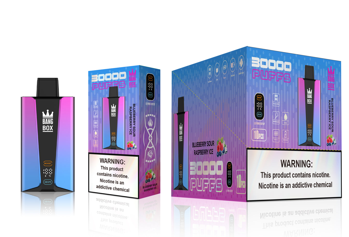 Bangbox 30000puff vape,LED Display capcity Batterya ,26ML 850MAH ,12 Flavor Display