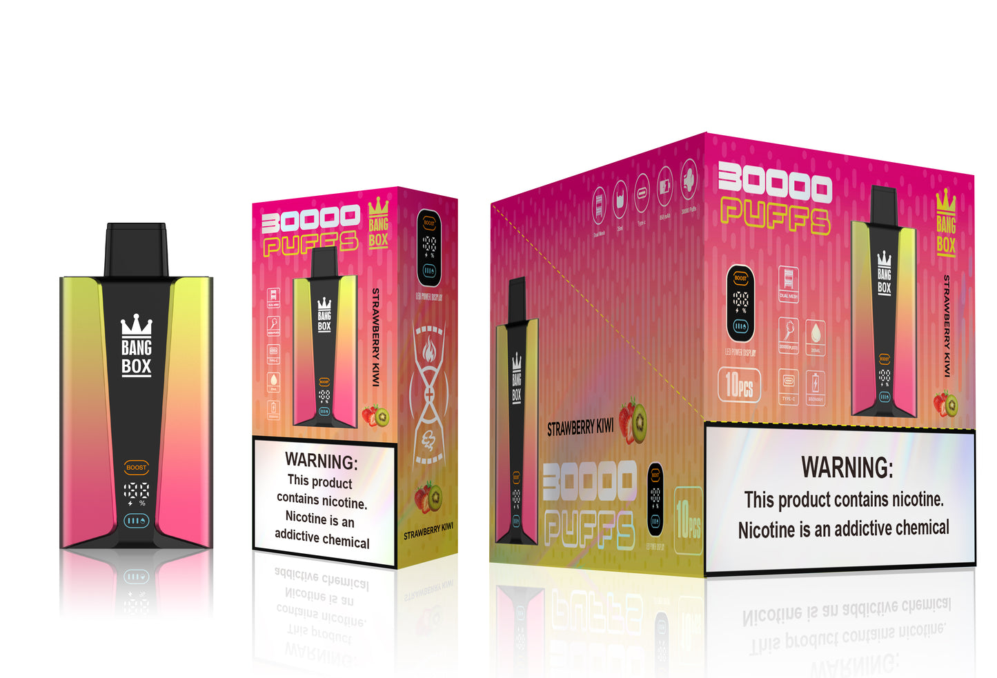 Bangbox 30000puff vape,LED Display capcity Batterya ,26ML 850MAH ,12 Flavor Display