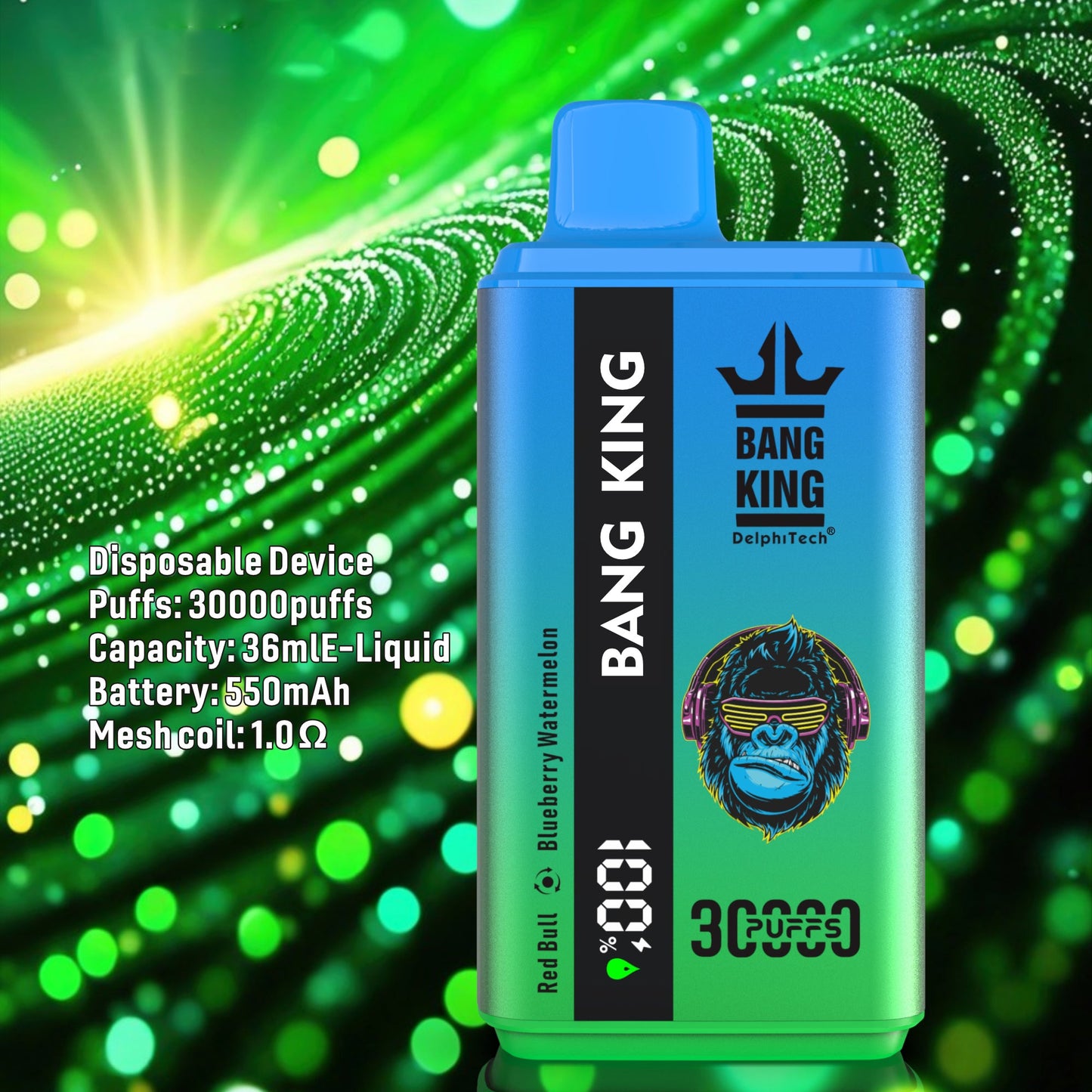 BANG KING 30000Puffs DisposableVape Wholesale-550mAh Battery, 36ml E-liquid, Multiple Nicotine 12 Flavors