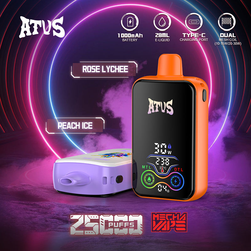 ATVS Mecha 25000 Puffs Disposable Vape Wholesale-1000mAh, 20ml E-liquid,Multiple Nicotine 14 Flavors