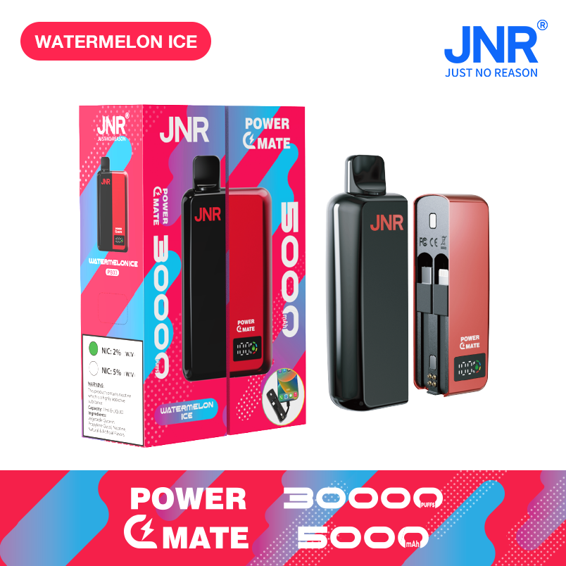 JNR  PowerMate  30000 Puffs 2% Nicotine  Pod Vape & PowerBank