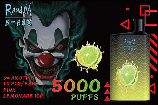 RandM B Box 5000 Puffs 0% 2% 3% 5% Nicotine Rechargeable Disposable vape