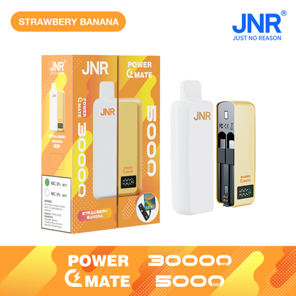 JNR  PowerMate  30000 Puffs 2% Nicotine  Pod Vape & PowerBank