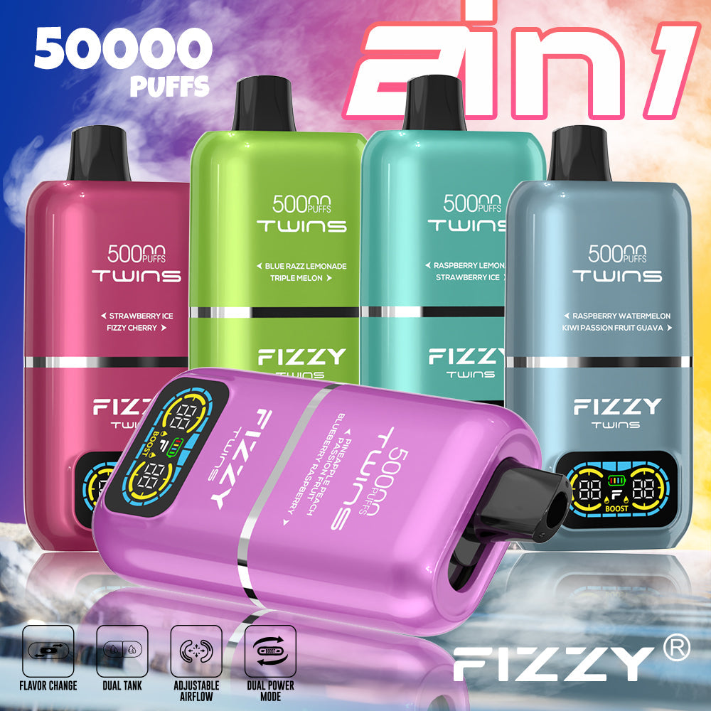 EU Warehouse FIZZY TWINS 50000 Puffs Disposable Vape Wholesale