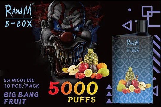 RandM B Box 5000 Puffs 0% 2% 3% 5% Nicotine Rechargeable Disposable vape