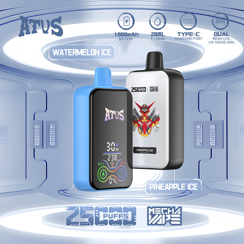 ATVS Mecha 25000 Puffs Disposable Vape Wholesale-1000mAh, 20ml E-liquid,Multiple Nicotine 14 Flavors
