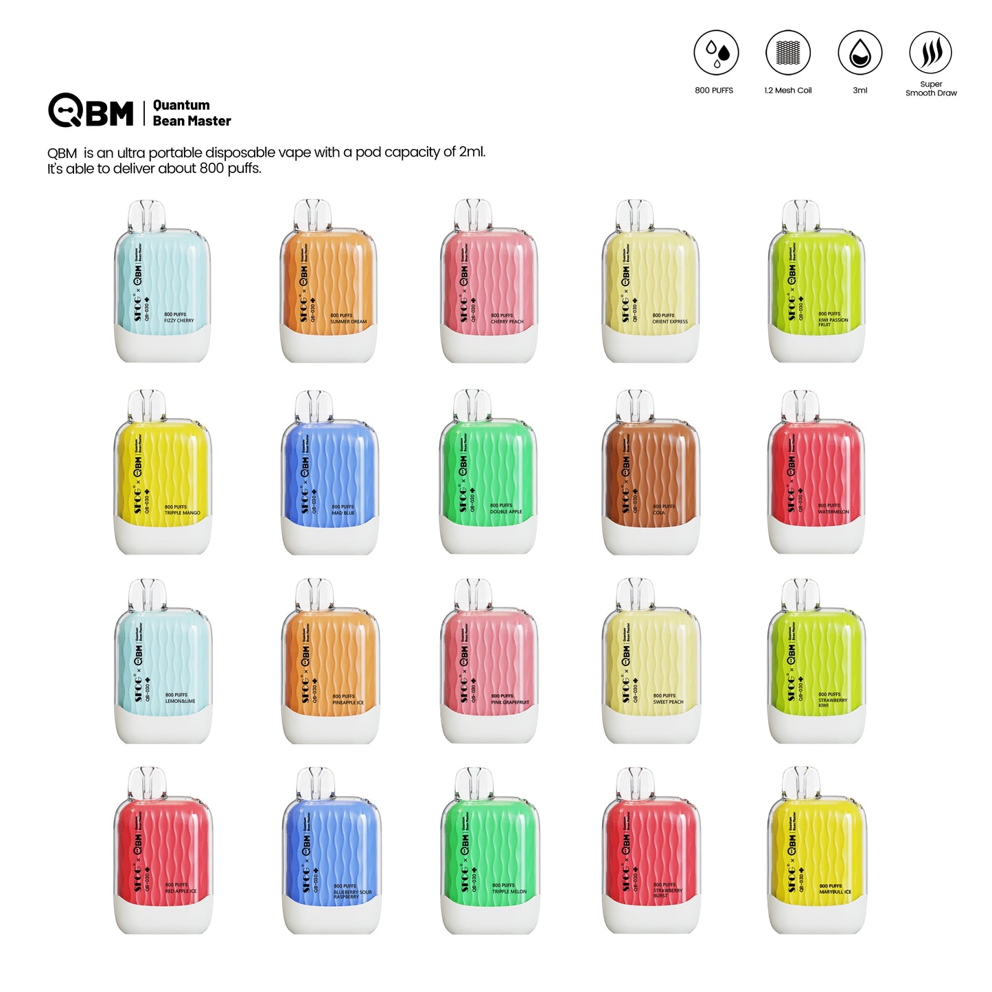 SFOG QB030 800 Puffs Disposable Vape Wholesale