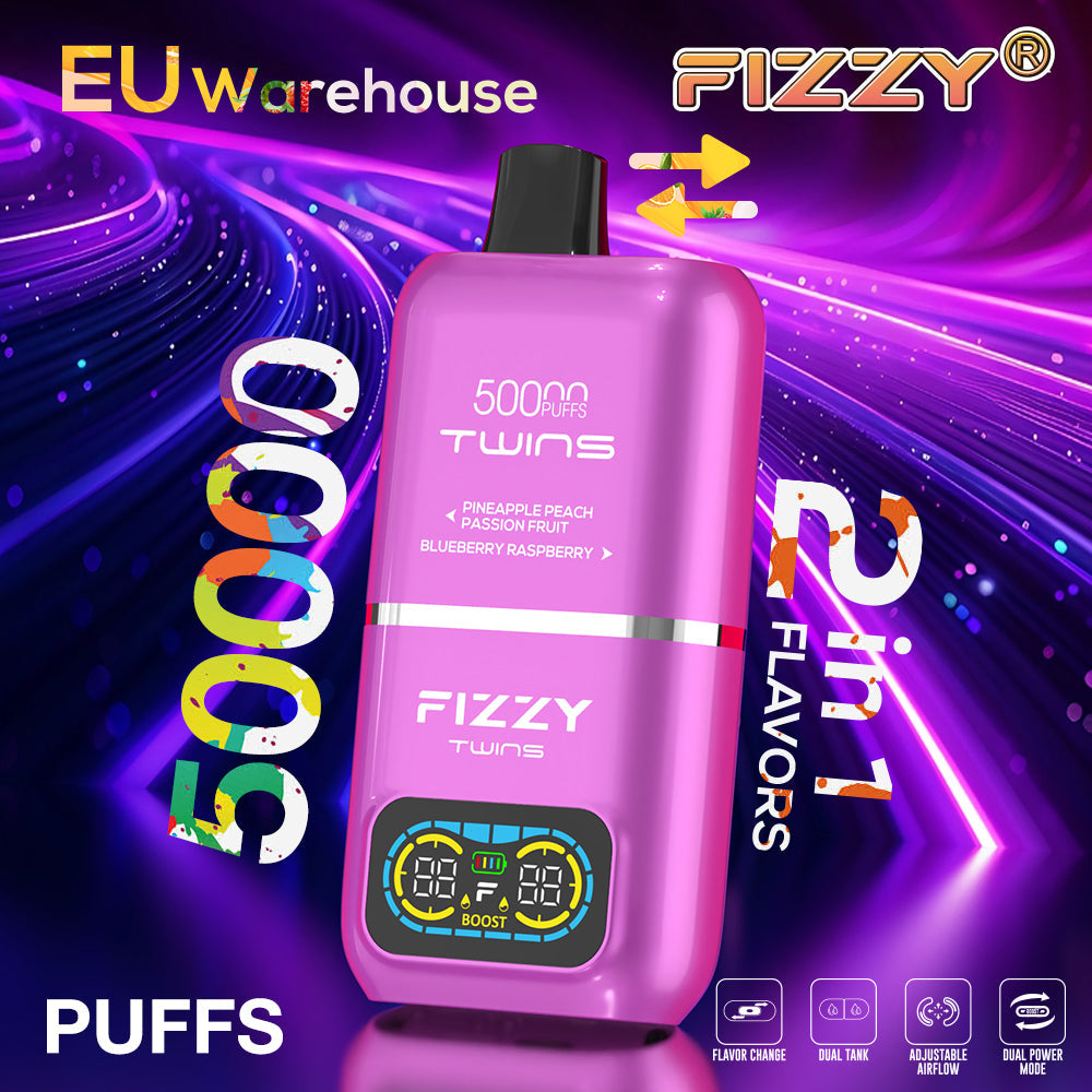 EU Warehouse FIZZY TWINS 50000 Puffs Disposable Vape Wholesale