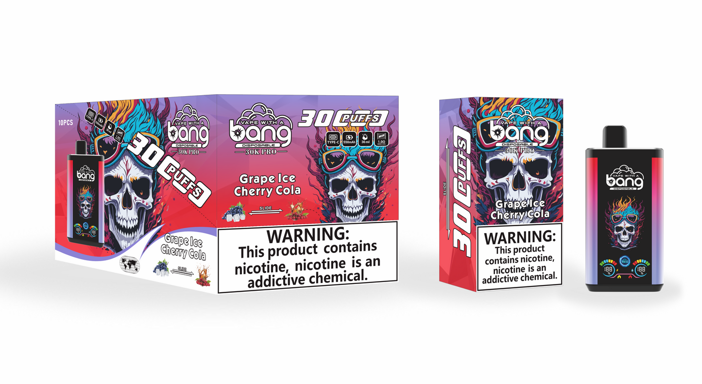 BangKing 30K Puffs Smart Full Screen Turn Ice Wholesale Disposable Vape Puff 30k Prefilled Pod