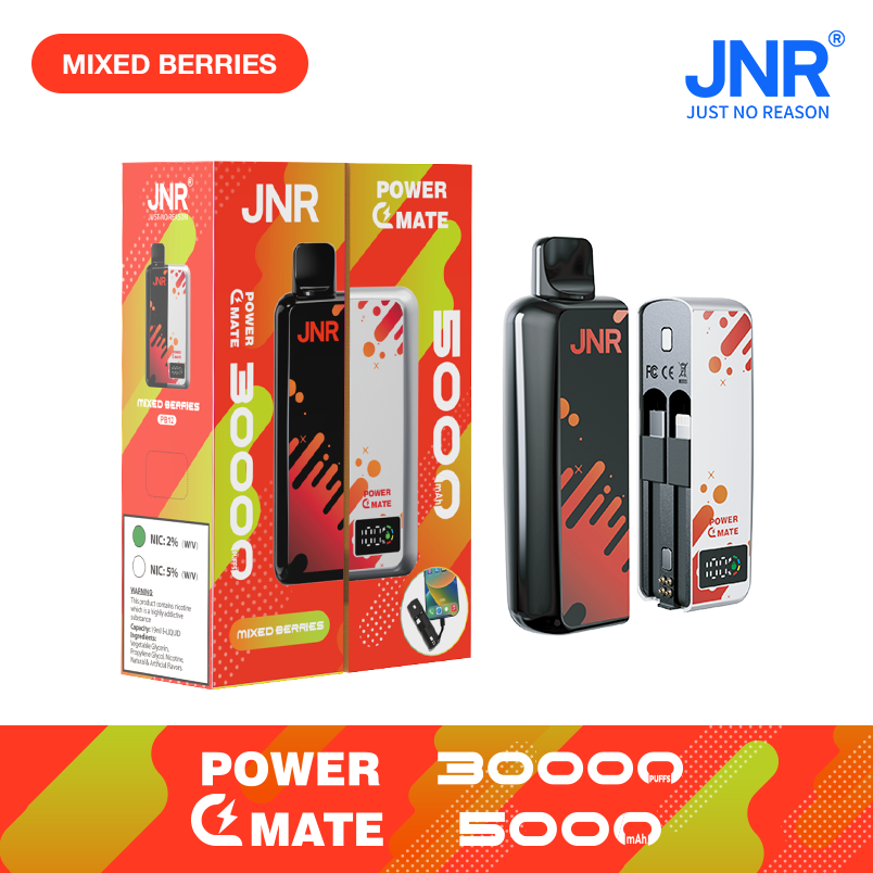 JNR  PowerMate  30000 Puffs 2% Nicotine  Pod Vape & PowerBank