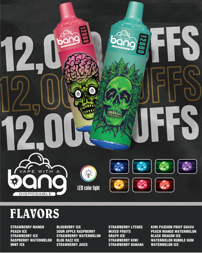 Bang 12000 Puffs Disposable Vape E Cigarettes Puff 12k Prefilled Pod