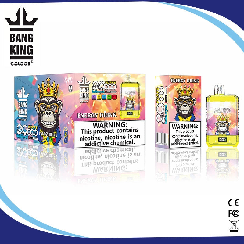 2024 Hot Sale Bang King 20000 Puffs Crystal E Cigarettes Disposable Vape Pen Bang E-cigs-850mAh Battery, 36ml E-liquid, Multiple Nicotine 12 Flavors