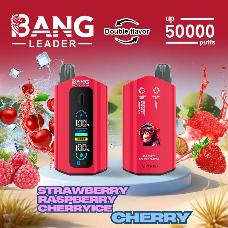 Bang Leader 50000 Puffs Disposable Vape (0%-5% Nicotine) – Dual Pods(20mL+20mL) Unmatched Performance 650mAh 12 Flavors