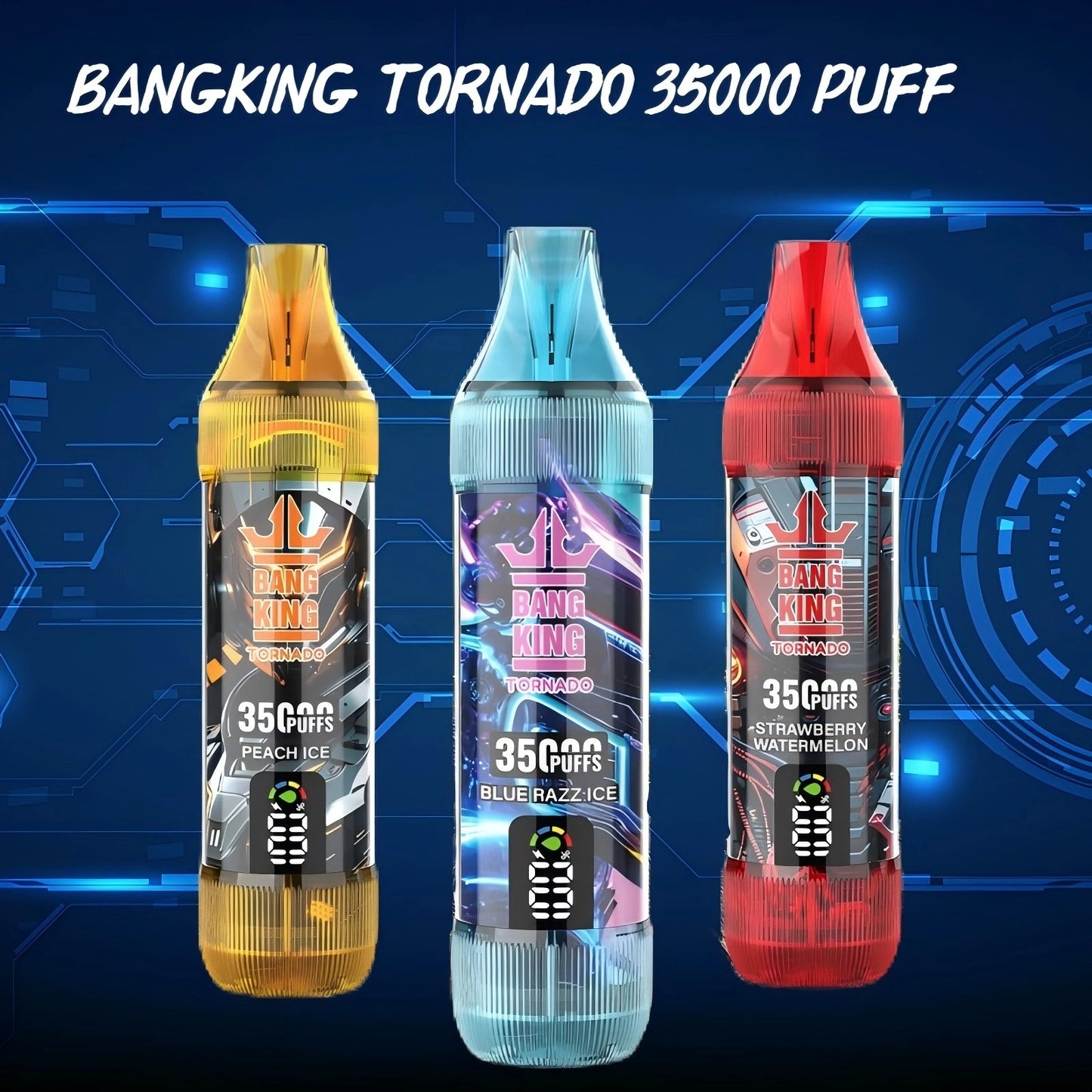 BANGKING 35000 PUFFS Bulk Sale Cheaper Disposable Tornado Vape-1000mAh Battery, 23ml E-liquid, Multiple Nicotine 10 Flavors