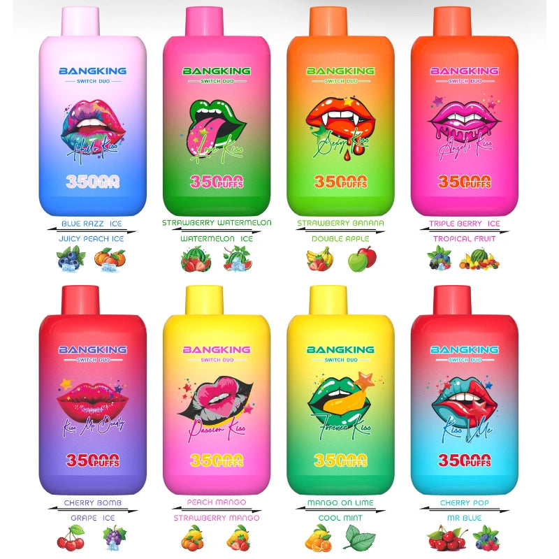 BANGKING 35000 PUFFS SWITCH DUO Bulk Sale Good Price Vape-650mAh Battery, 28ml E-liquid, Multiple Nicotine 12 Flavors