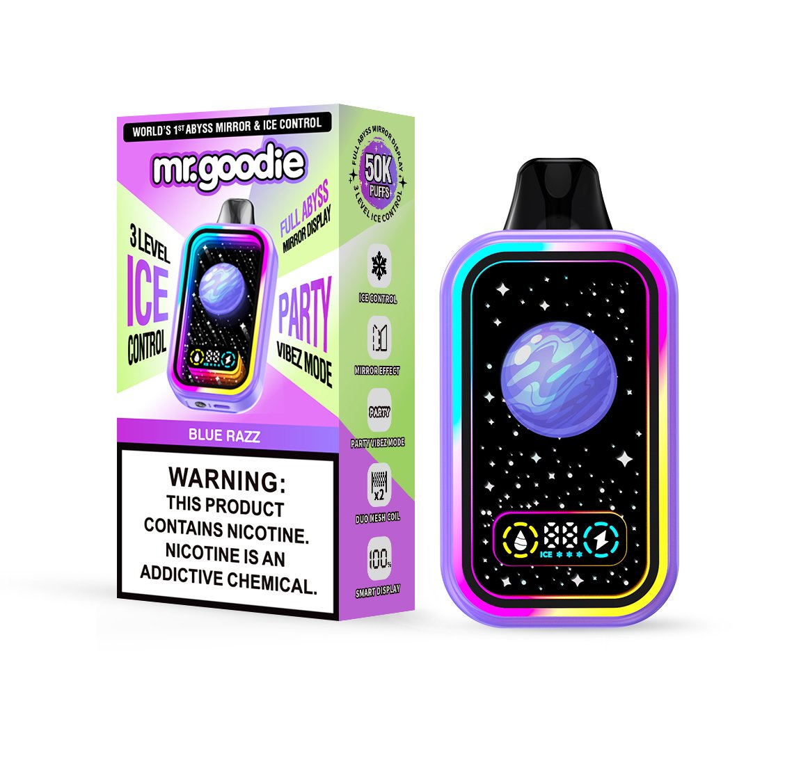 Mr.Goodie 50000 50K Puffs :Adjustable Ice Level Disposable Vape with Dual Mesh Coil