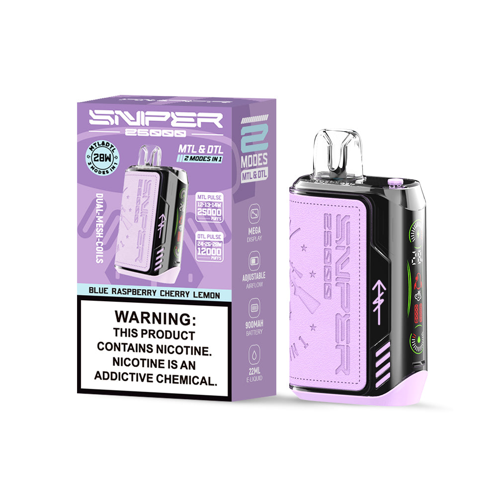 SNPER VAPMOD Sniper 25000Puffs  900 mAh Battery Digital Screen Vape  LED Screen Shisha Hookah Price 25K