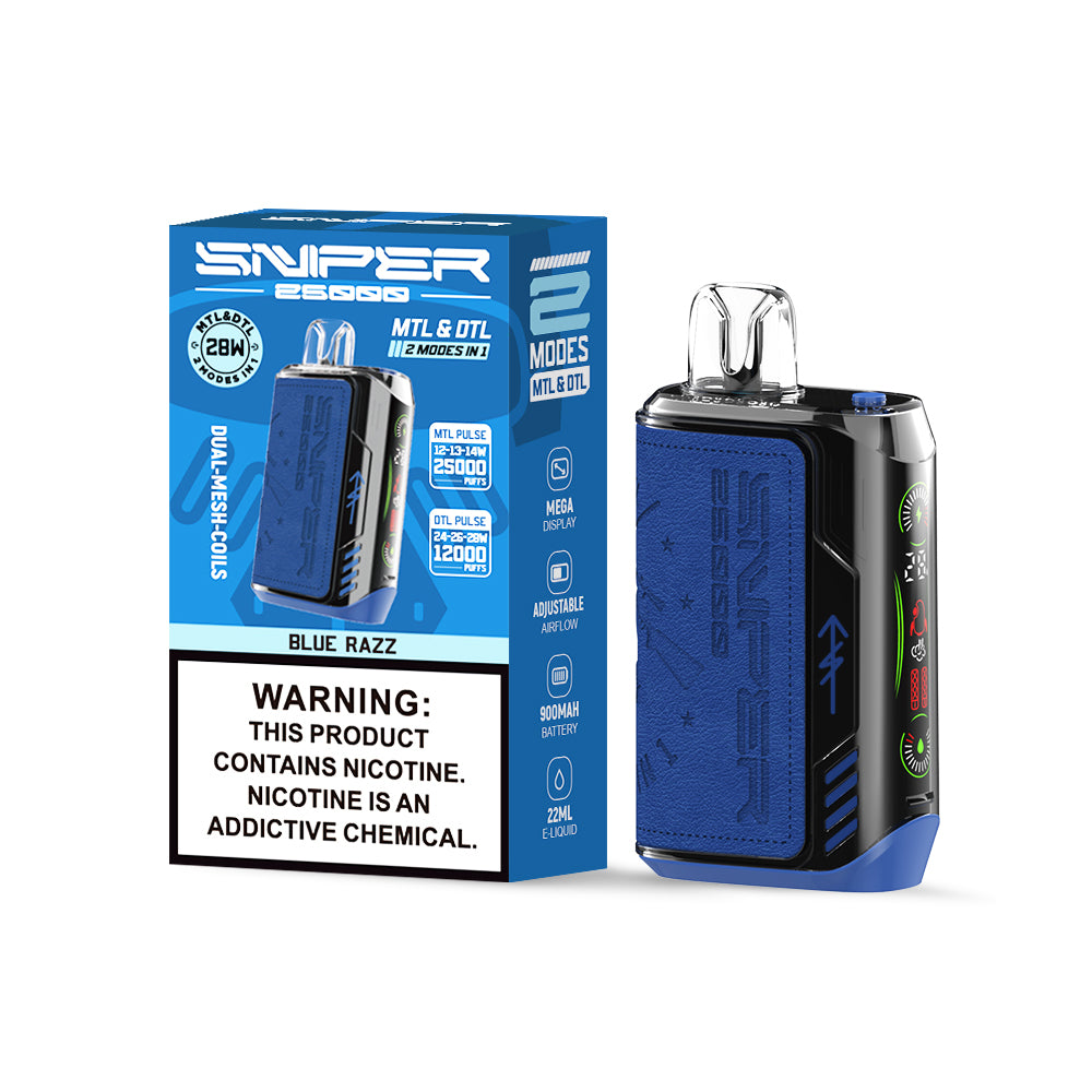 SNPER VAPMOD Sniper 25000Puffs  900 mAh Battery Digital Screen Vape  LED Screen Shisha Hookah Price 25K