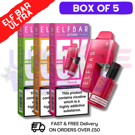 Box Of 5 - ELF BAR AF 5000 Vape Puff 5000Puff Bars