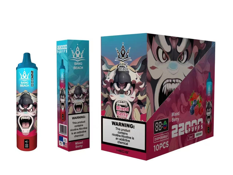 Vape Bang Beach Disposable 22000 Puffs-850mAh Battery, 40ml E-liquid, Multiple Nicotine 12 Flavors