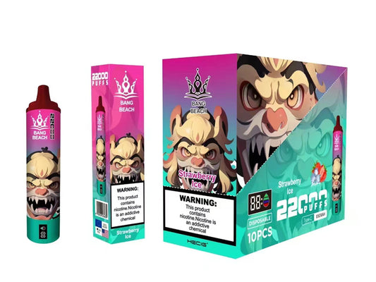 Bang Beach 22000 Puffs Disposable Electronic Cigarette Puff 22k With Smart Screen 36ml-850mAh Battery, 40ml E-liquid, Multiple Nicotine 12 Flavors