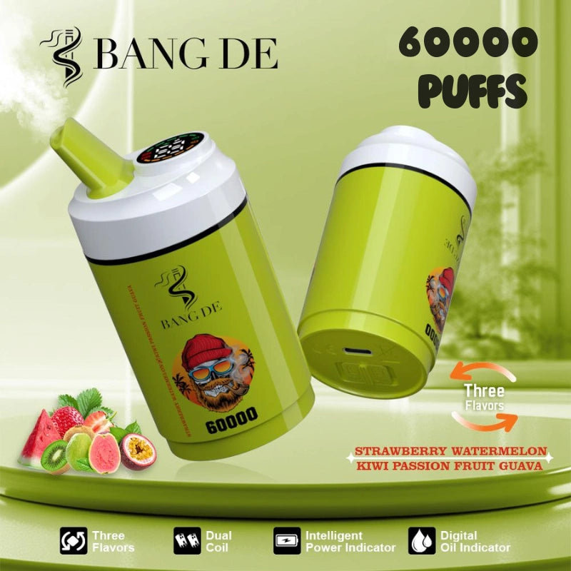 Bang DE 60K 3 in 1 Flavors Hot-Selling Model Wholesale Deal-850mAh battery, 60ml E-liquid, Multiple Nicotine 12 Flavors