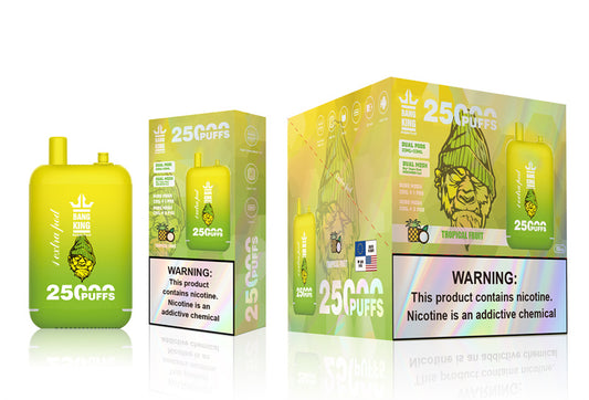 Bang King 25000 Puffs - 46mL Dual Tank (0% to 5% Nicotine)  650mAh Battery 12 Flavors