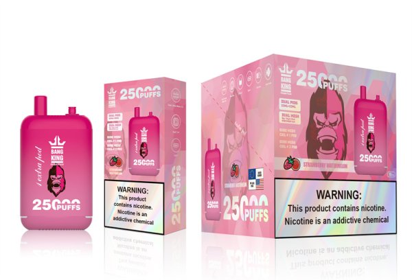 Bang King 25000 Puffs - （23ml+23ml ）e-liquid Dual Tank (0% to 5% Nicotine) 650mAh Battery 12 Flavors
