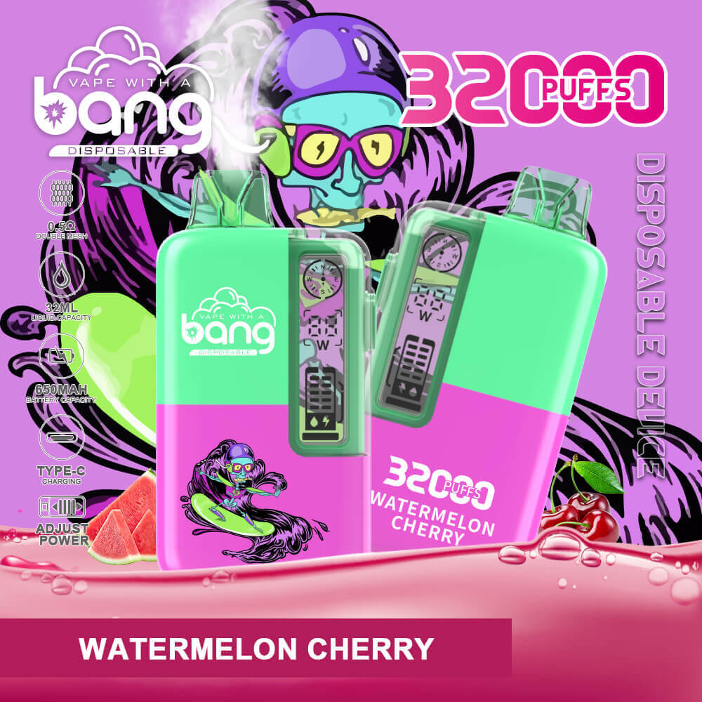 Bang 32000 PUFF Disposable Vape In Sales-850mAh Battery, 36ml E-liquid, Multiple Nicotine 12 Flavors