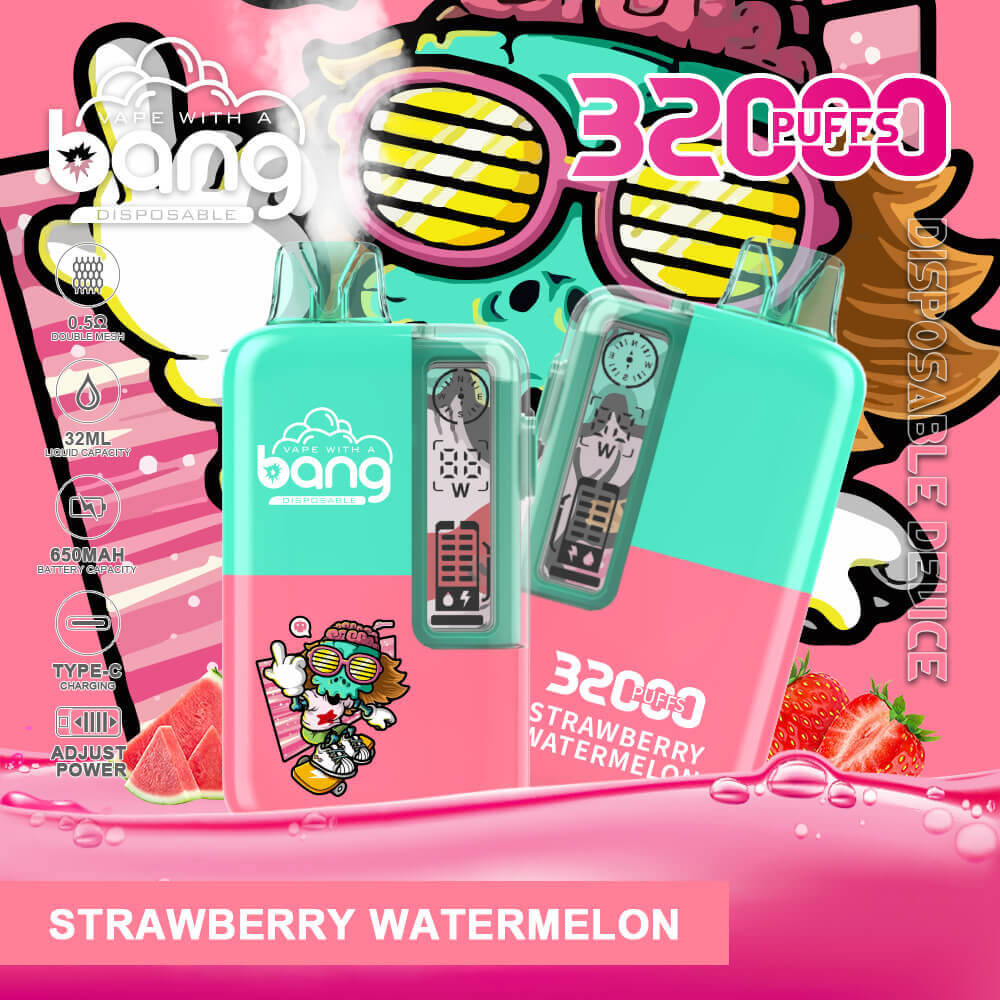 Bang 32000 PUFF Disposable Vape In Sales-850mAh Battery, 36ml E-liquid, Multiple Nicotine 12 Flavors