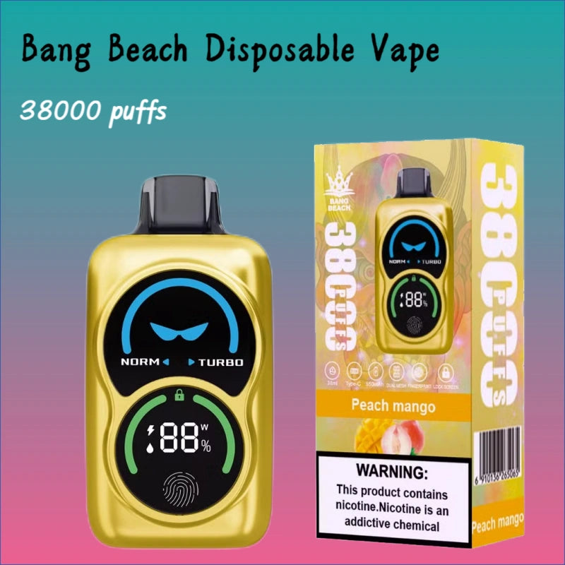 Bang Beach 38000 Diposable Vape Discount Price Good Sale Vape-850mAh Battery, 38ml E-liquid, Multiple Nicotine 12 Flavors